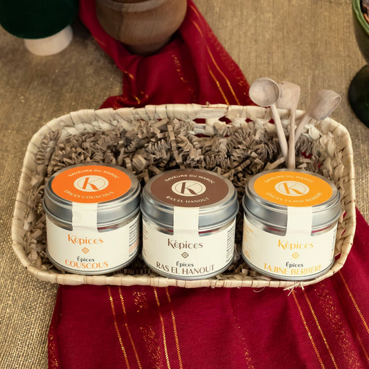 Trio d'épices marocaines – Ras el Hanout, Tajine Berbère et Couscous