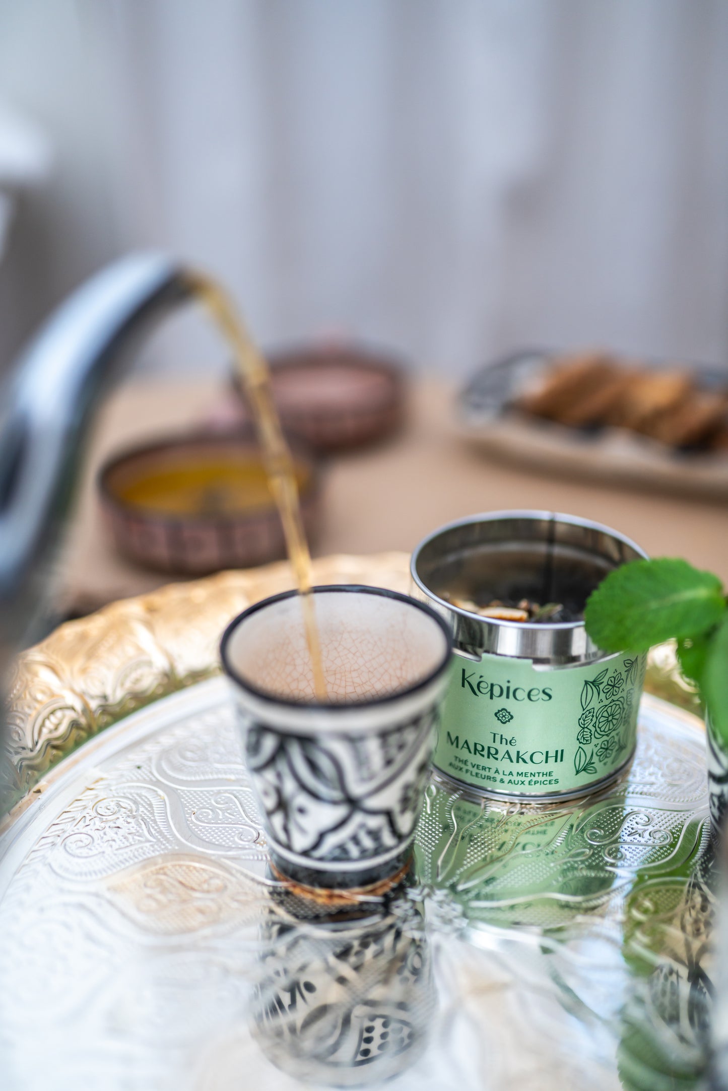 Thé vert à la menthe, cannelle et safran