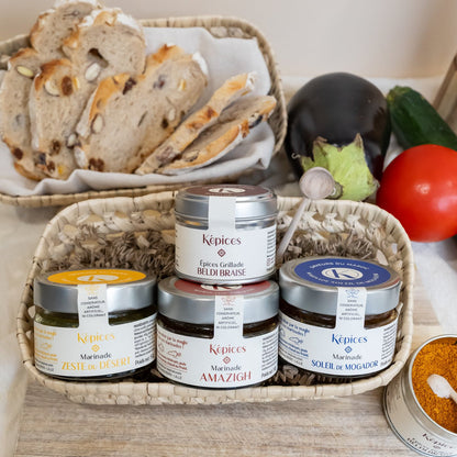 Coffret Barbecue Képices : marinades Amazigh, Soleil de Mogador, Zeste du Désert et Beldi Braise