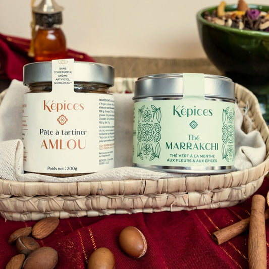 Coffret Petit-déjeuner marocain – Amlou et Thé Marrakchi