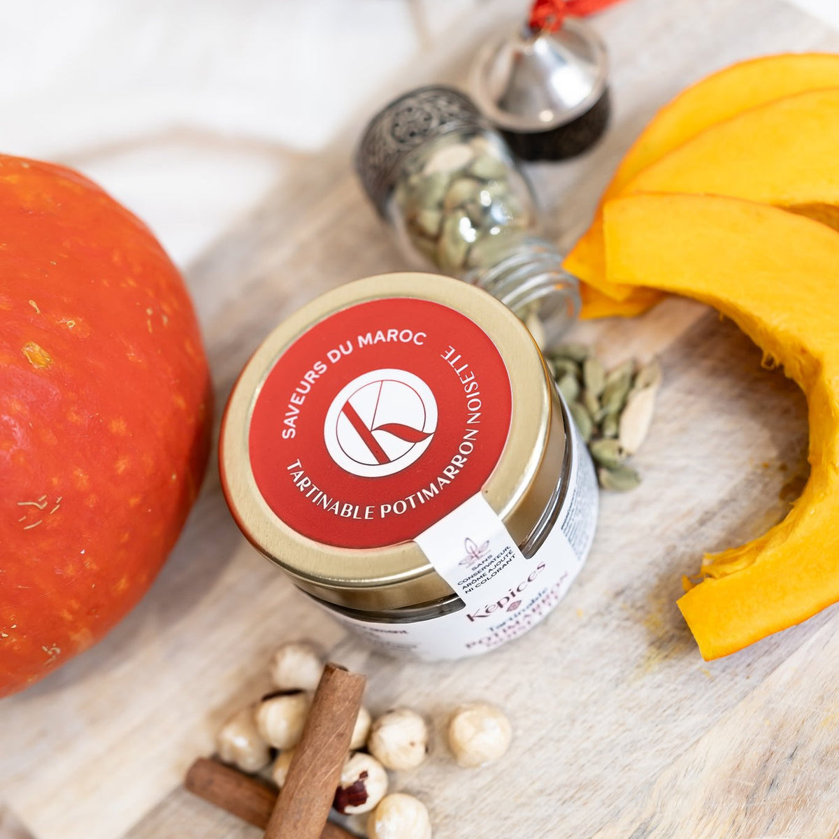 Couvercle du tartinable Potimarron Noisette Képices vu du dessus