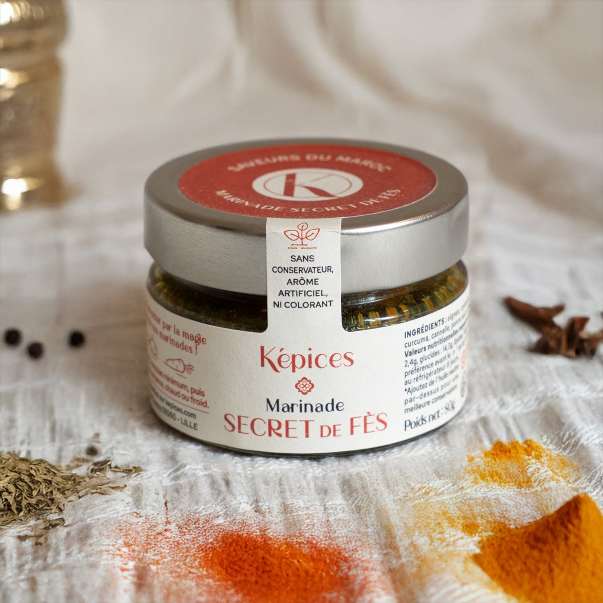 Marinade marocaine sucrée-salée artisanale miel safran cannelle Secret de Fès Képices