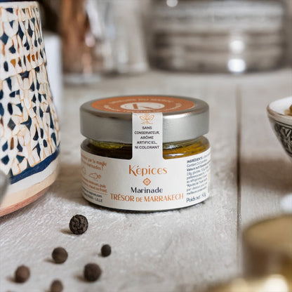 Marinade marocaine artisanale citron confit safran cumin Trésor de Marrakech Képices