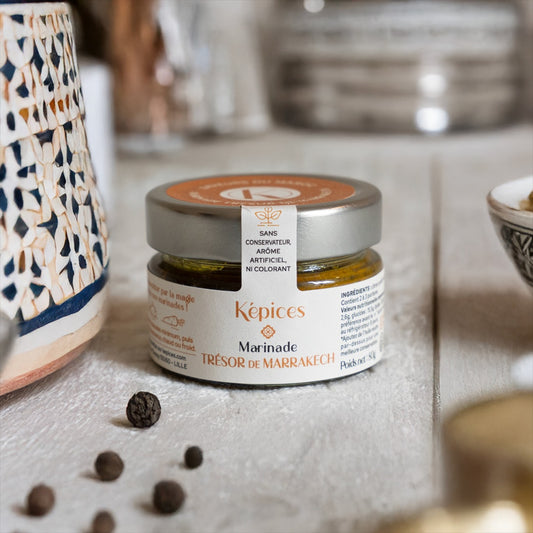 Marinade marocaine artisanale citron confit safran cumin Trésor de Marrakech Képices