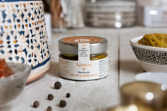 Marinade Trésor de Marrakech Képices – marinade marocaine artisanale au cumin Rhamna, citron confit et safran.
